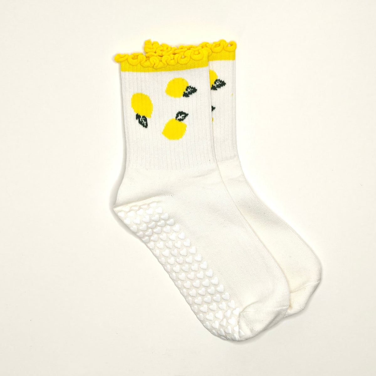 White and Yellow Gripped Limoncello Socks