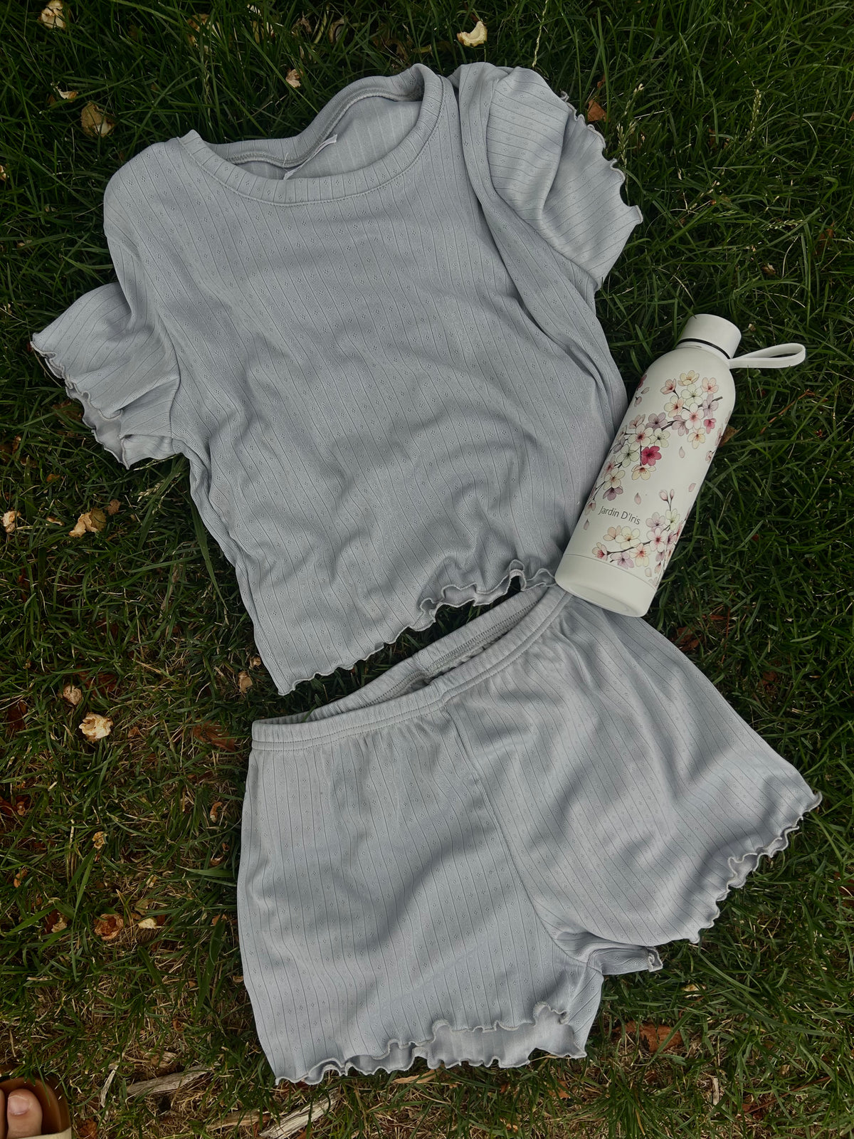 Forever Summer Pointelle Lounge Set-Shadow Blue