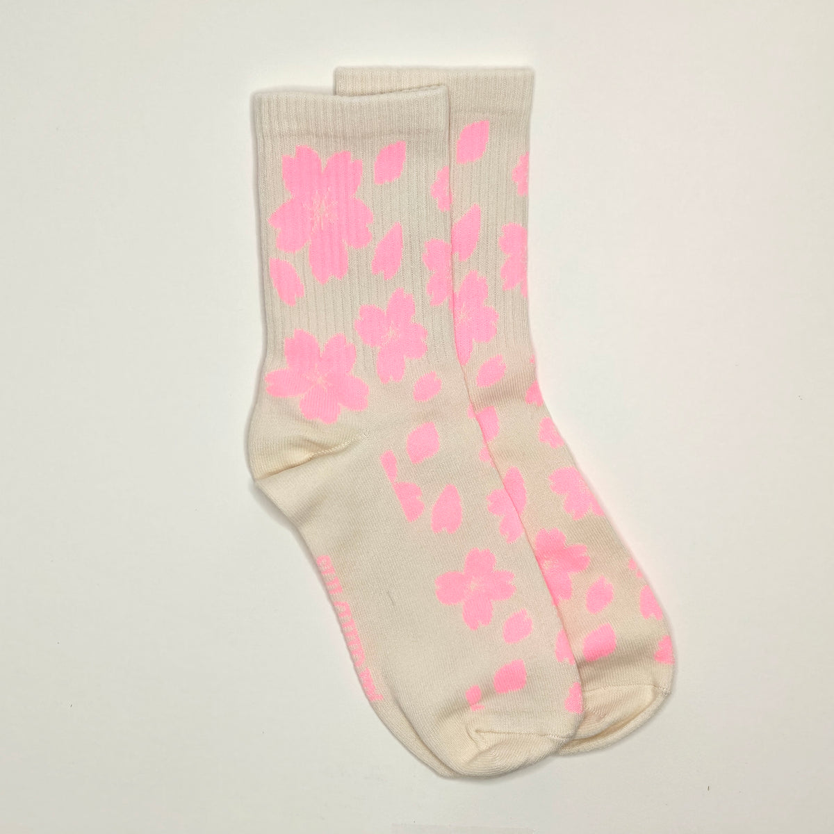Pink and Beige Cherry Blossom Socks